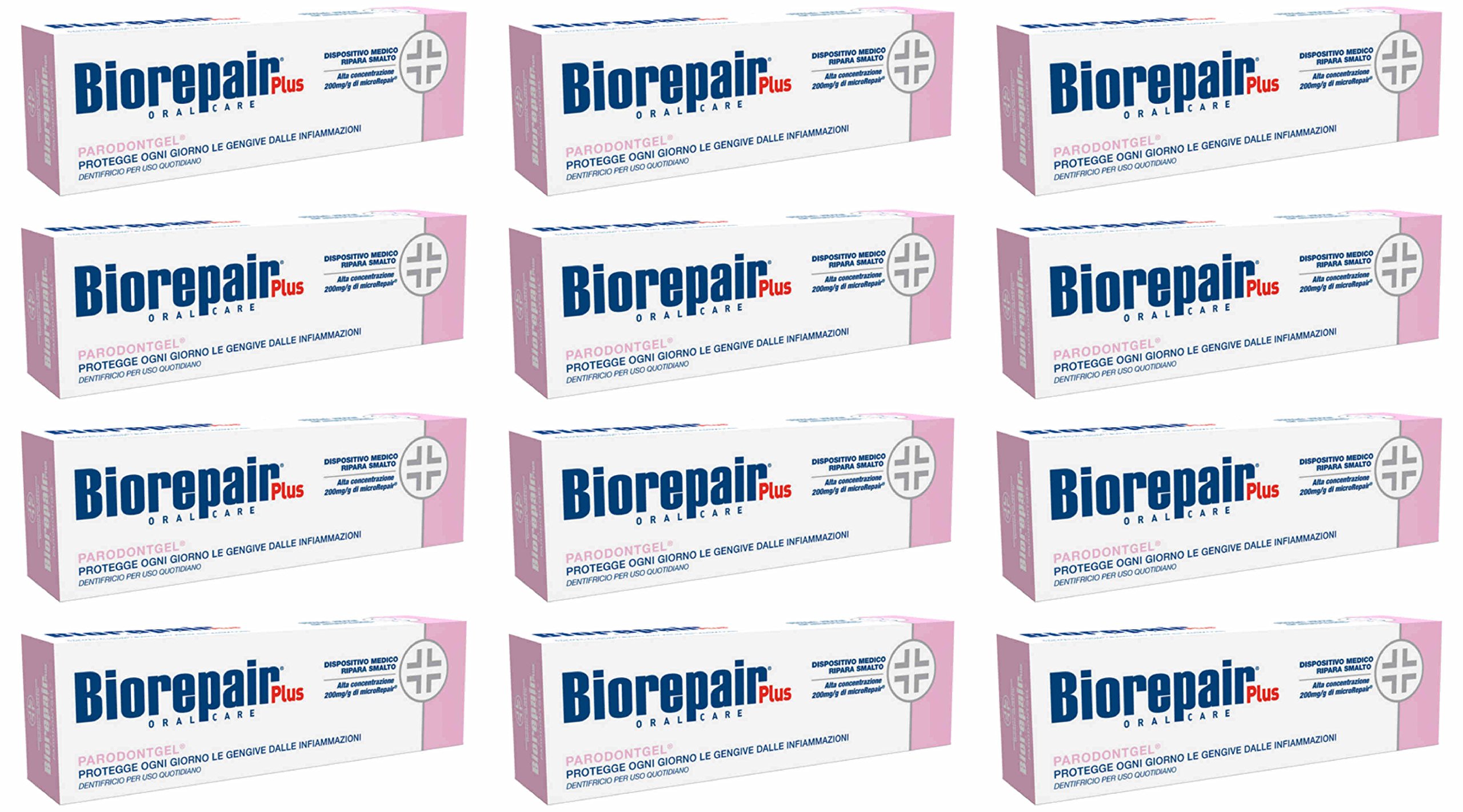 Biorepair Parodontgel Daily Toothpaste - 2 54 Fluid Ounces 75ml Tubes Pack of 12 Italian Import