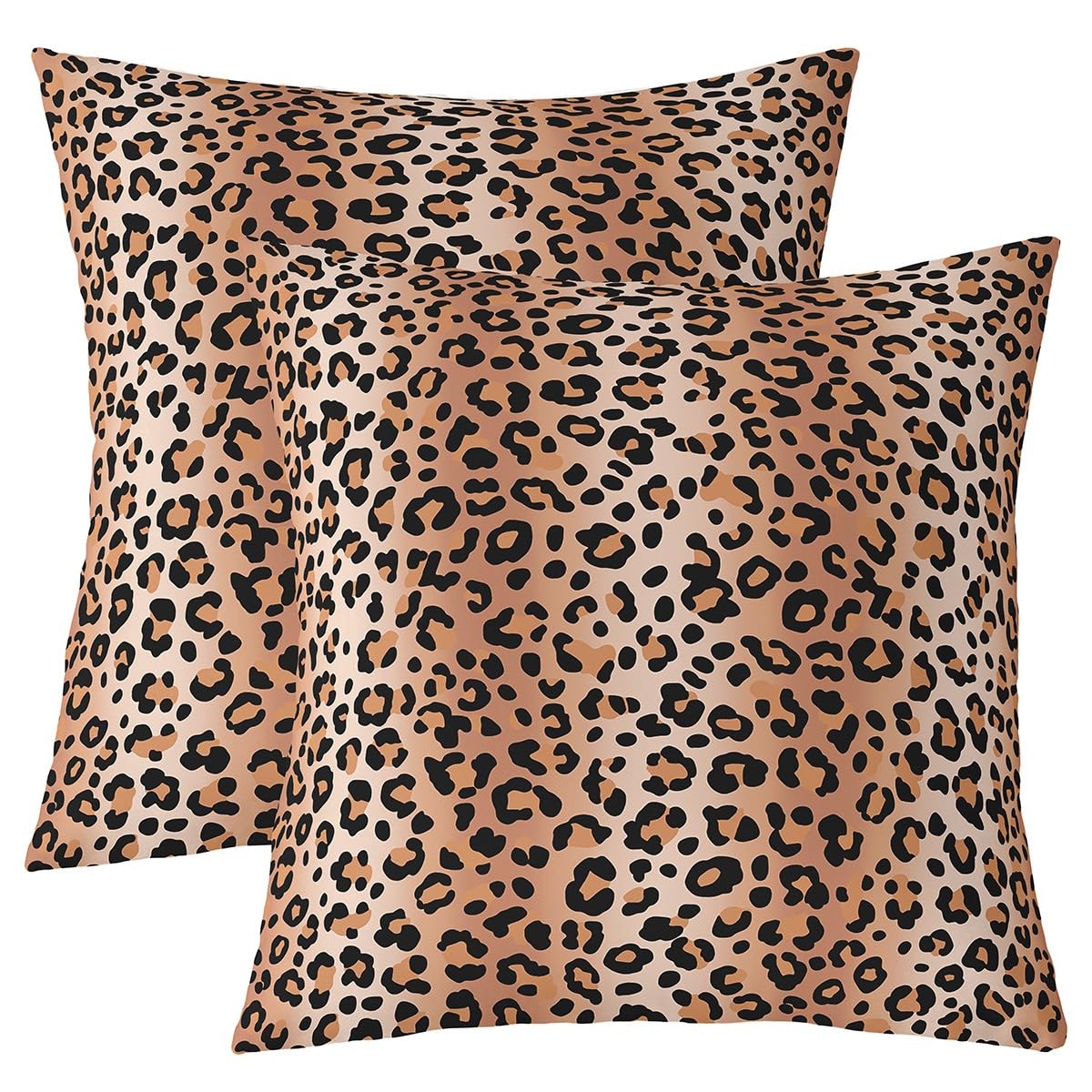Homemissing Leopard Print Throw Pillow Covers Set of 2 50x50cm Brown Cheetah Decorative Pillowcase African Safari Cheetah Cushion Covers for Sofa Couch Bed Cushion Case Home Decor — image 1