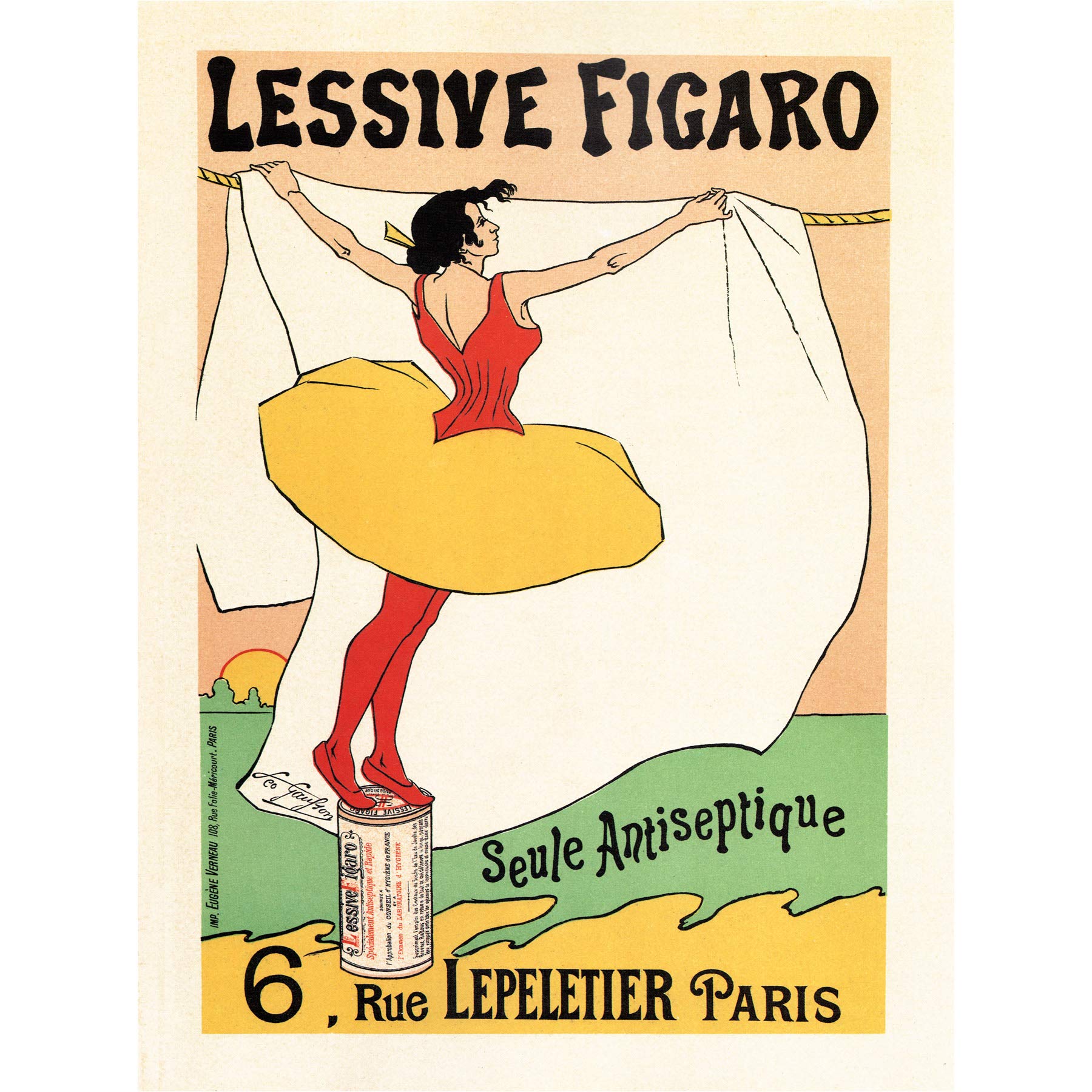 Wee Blue Coo Figaro Washing Powder Soap Paris France Large Wall Art Poster Print Thick Paper 18X24 Inch