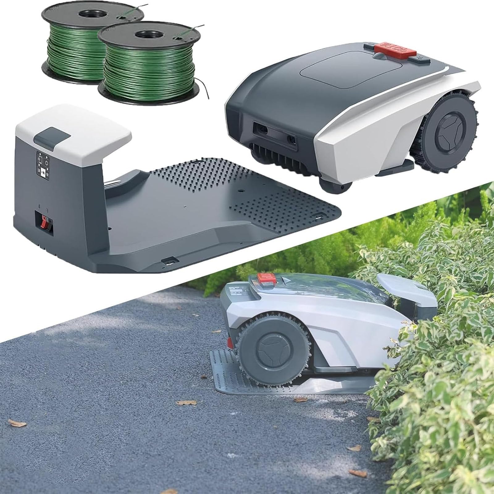 CortacéSped Inteligente Totalmente AutomáTico, Robot de CéSped, PlanificacióN de Caminos, Dispositivo de ProteccióN de Seguridad, Carga AutomáTica, para CéSped/JardíN