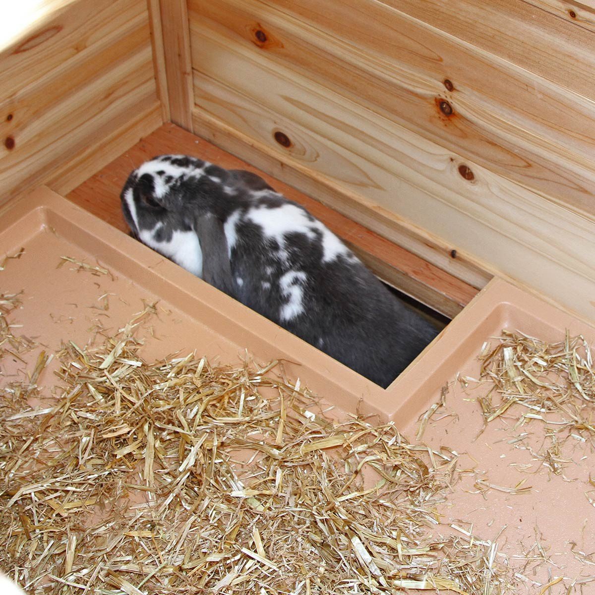 Kerbl Pet Nagerstall Tyrol Alpin, Kaninchenstall, 119x100x119cm, Holz, Metallgitter, Hasen, Kaninchen, Meerschweinchen, Hüttendesign, höhenverstellbar