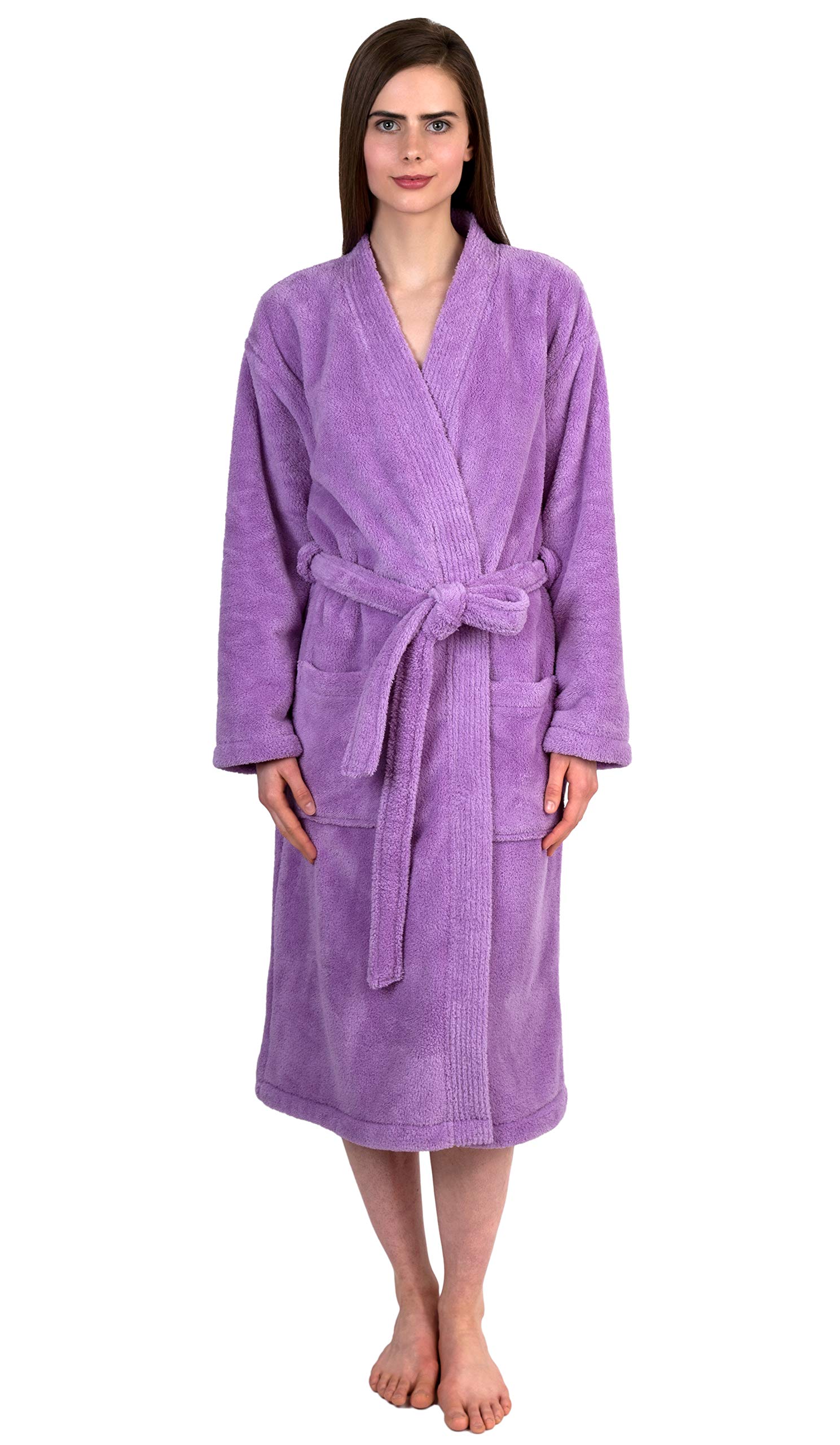 TowelSelections Womens Robe Soft Plush Bathrobe Fleece Kimono Spa Bath Robe for Women