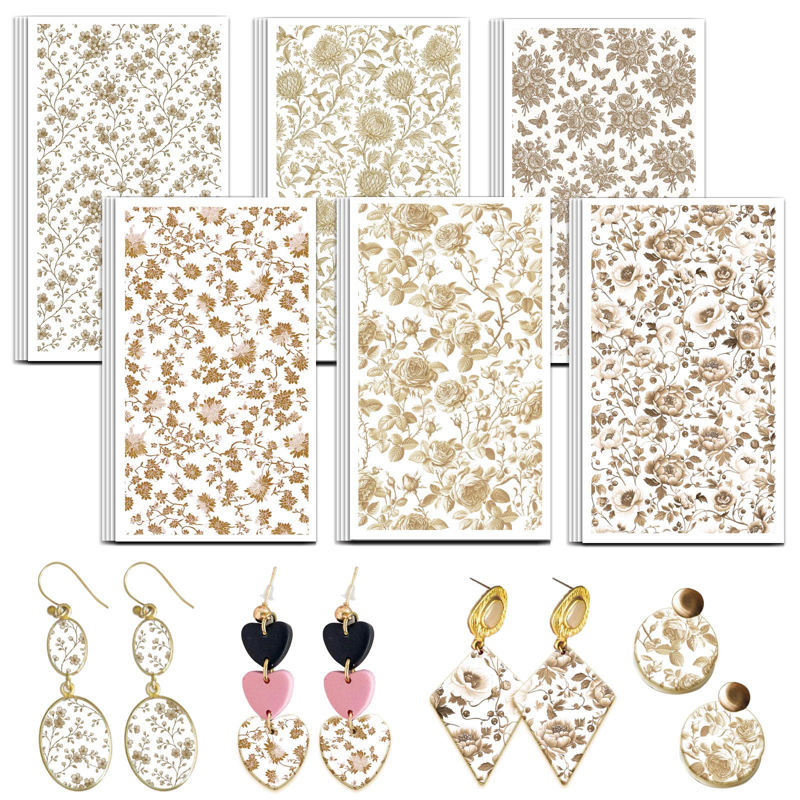 OLYCRAFT 24Pcs Papier Transfert D'Argile à Écailles de Serpent 4 motif Papier Transfert pour