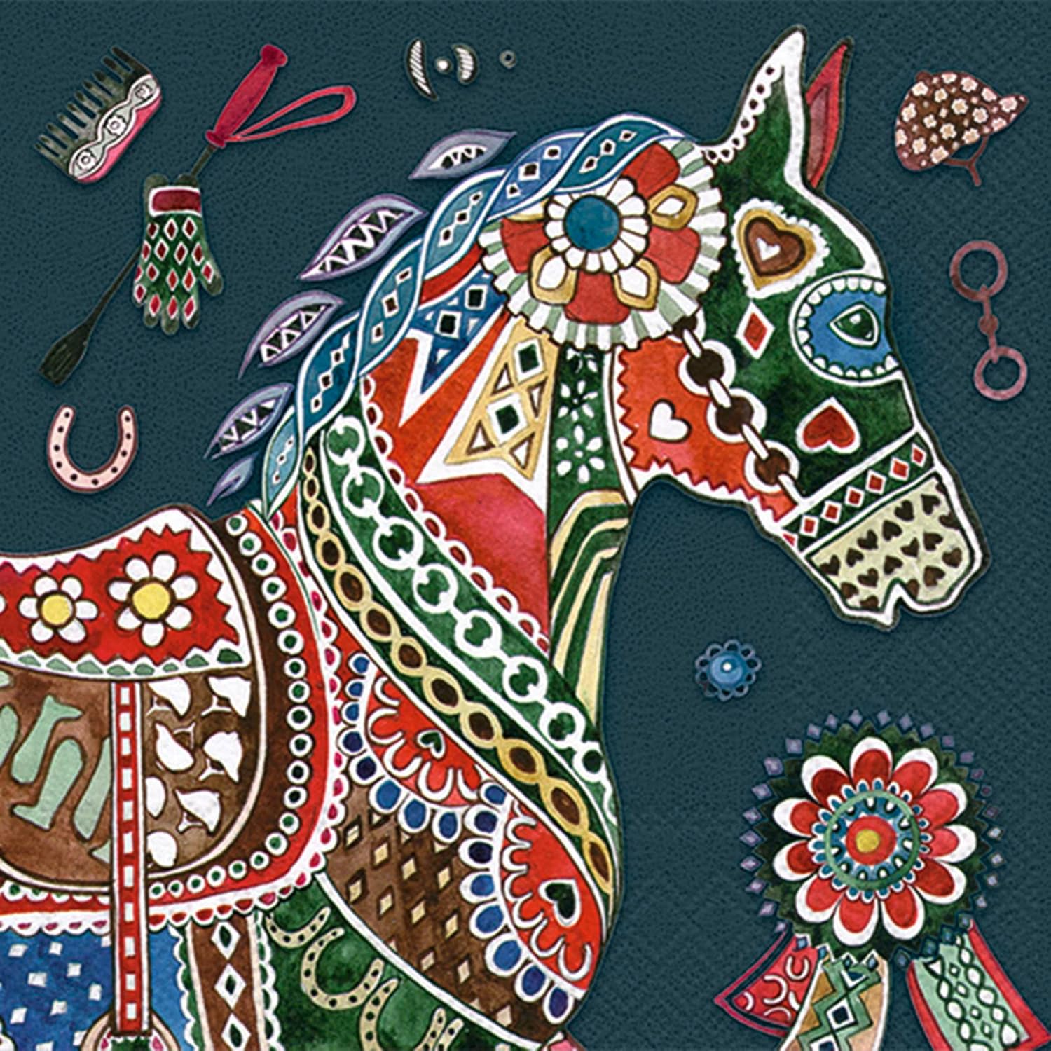 Boston International IHR 3-Ply Paper Napkins, 20-Count Lunch Size, Dario Dark Blue