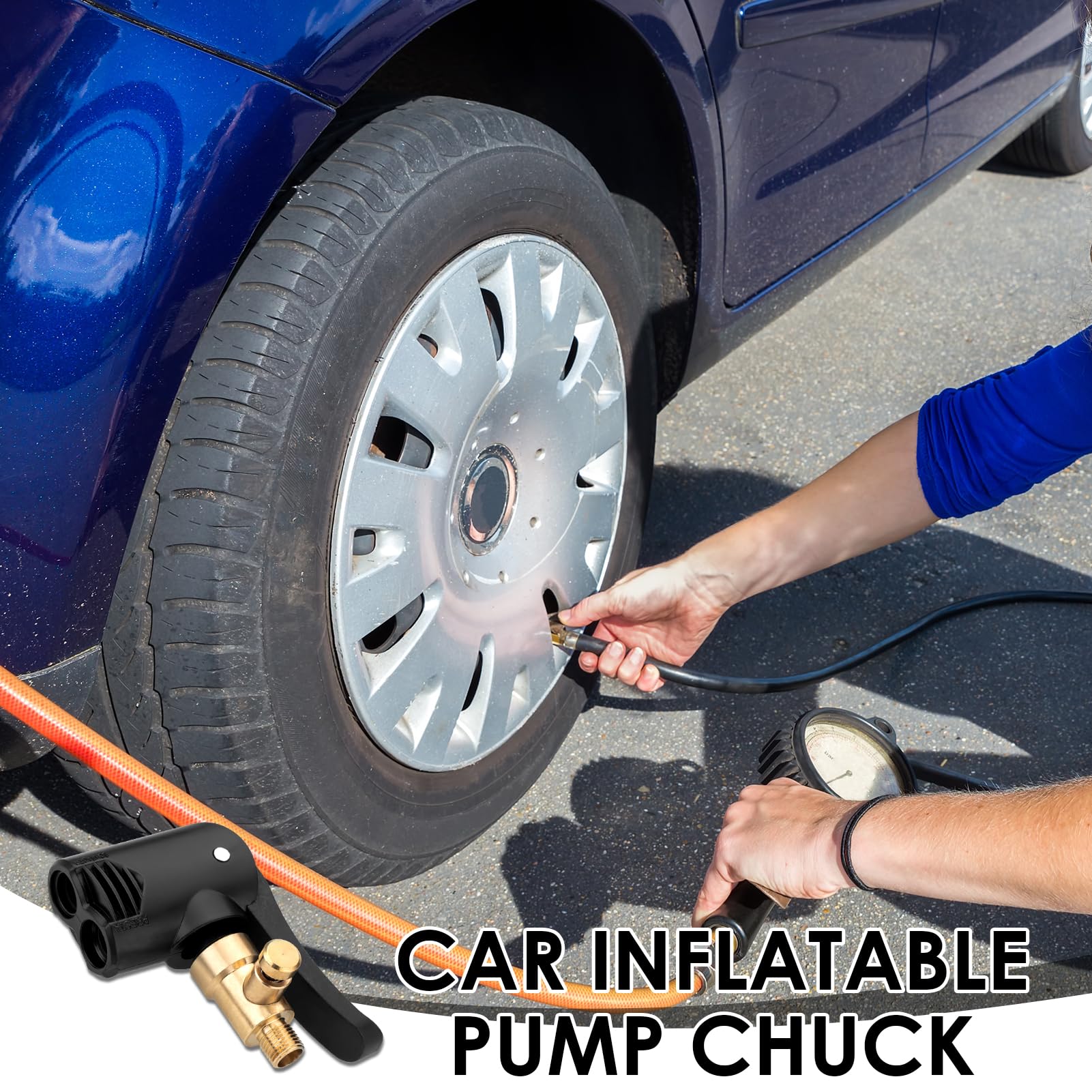 Embout Gonflage Vélo Adaptateur Valve Pneu 8mm - Embout Gonfleur Vélo/ Voiture - 2 Pièces Valve Pneu Voiture