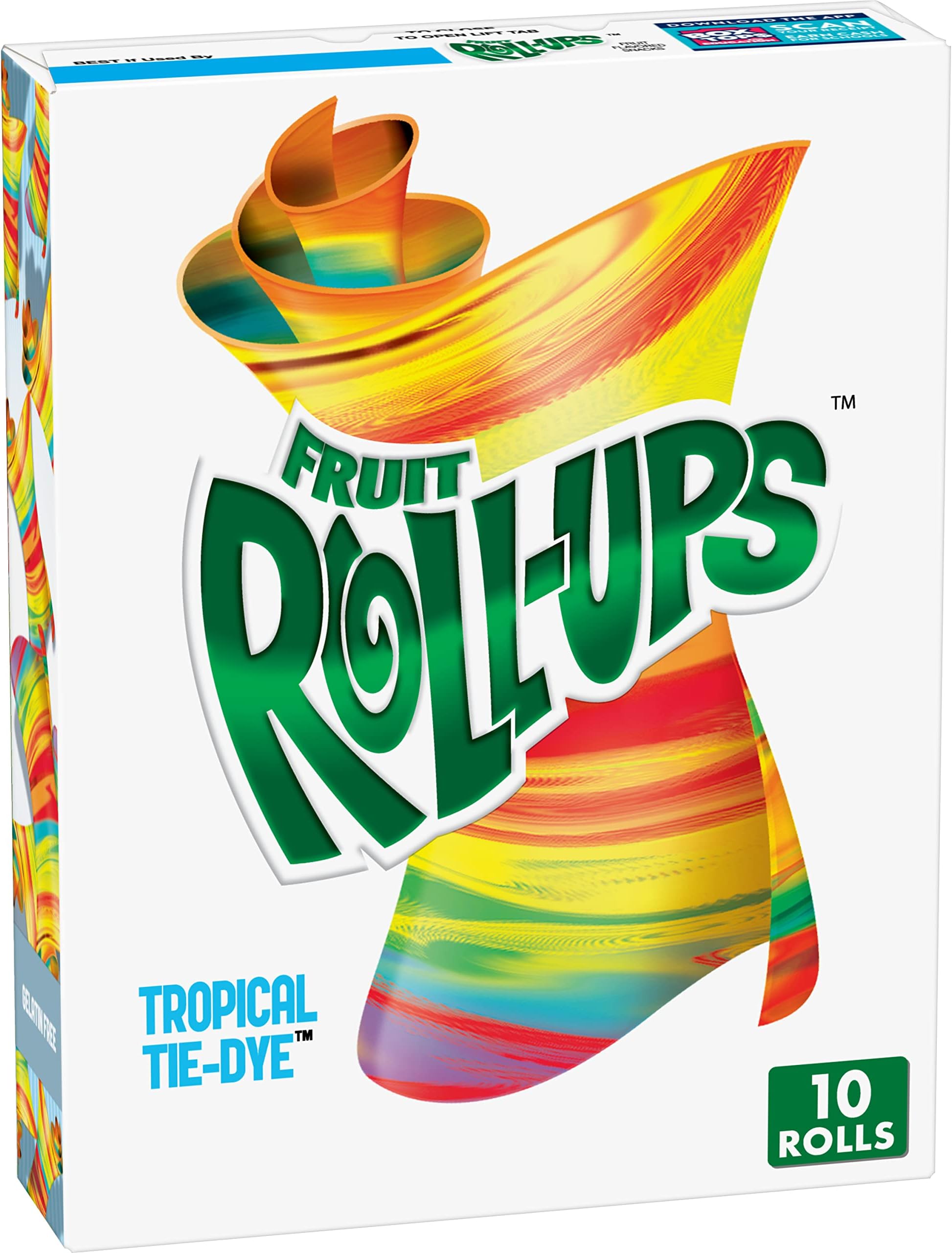 Fruit Flavored Snacks, Tropical Tie-Die, 0.5 oz, 10 ct