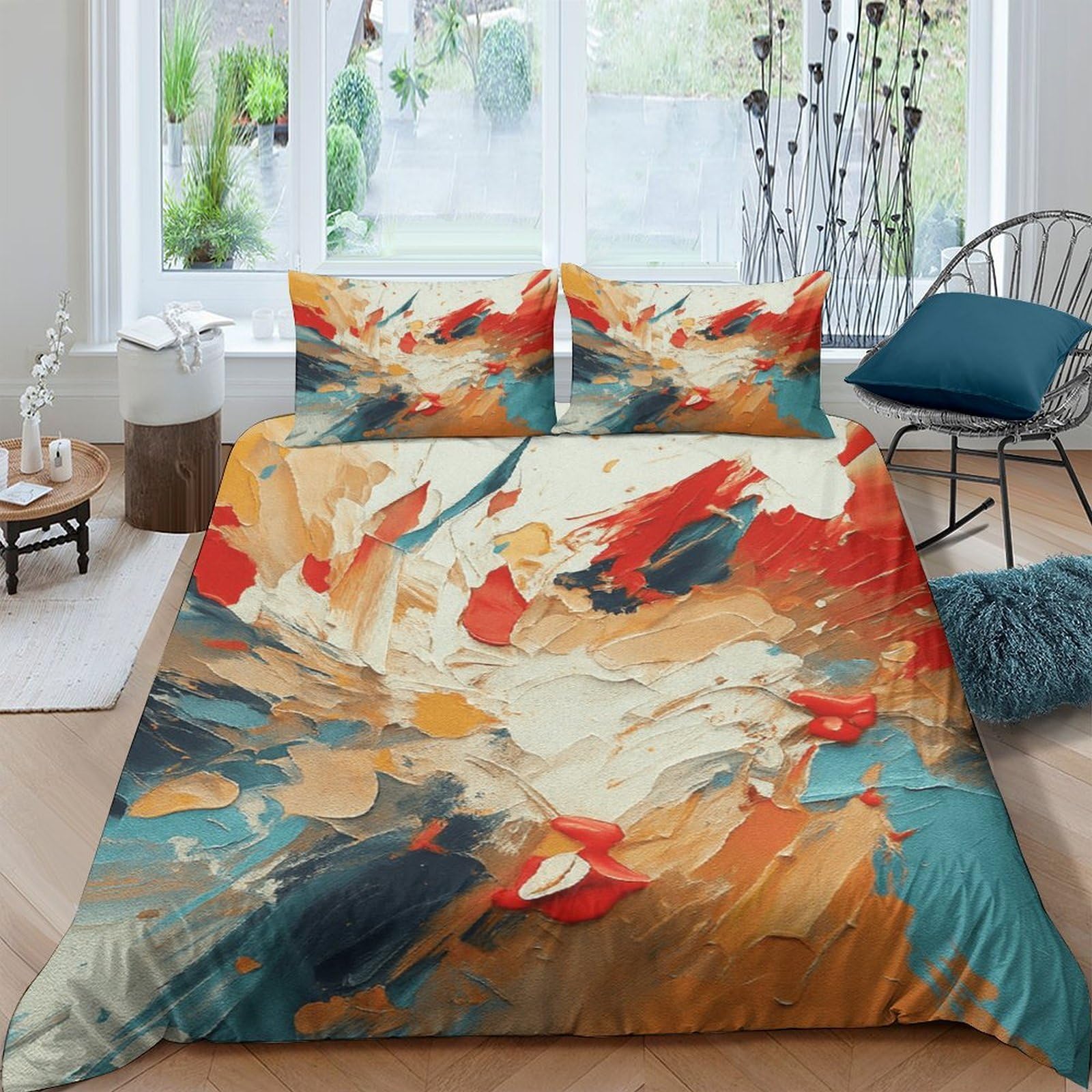 Ctjqhvkz Style-6 3D Printed Abstract Art Fitted Sheet Microfiber Soft Breathable Splash Pattern Mattress Cover For Bedroom Guest Room Single（135X200cm）