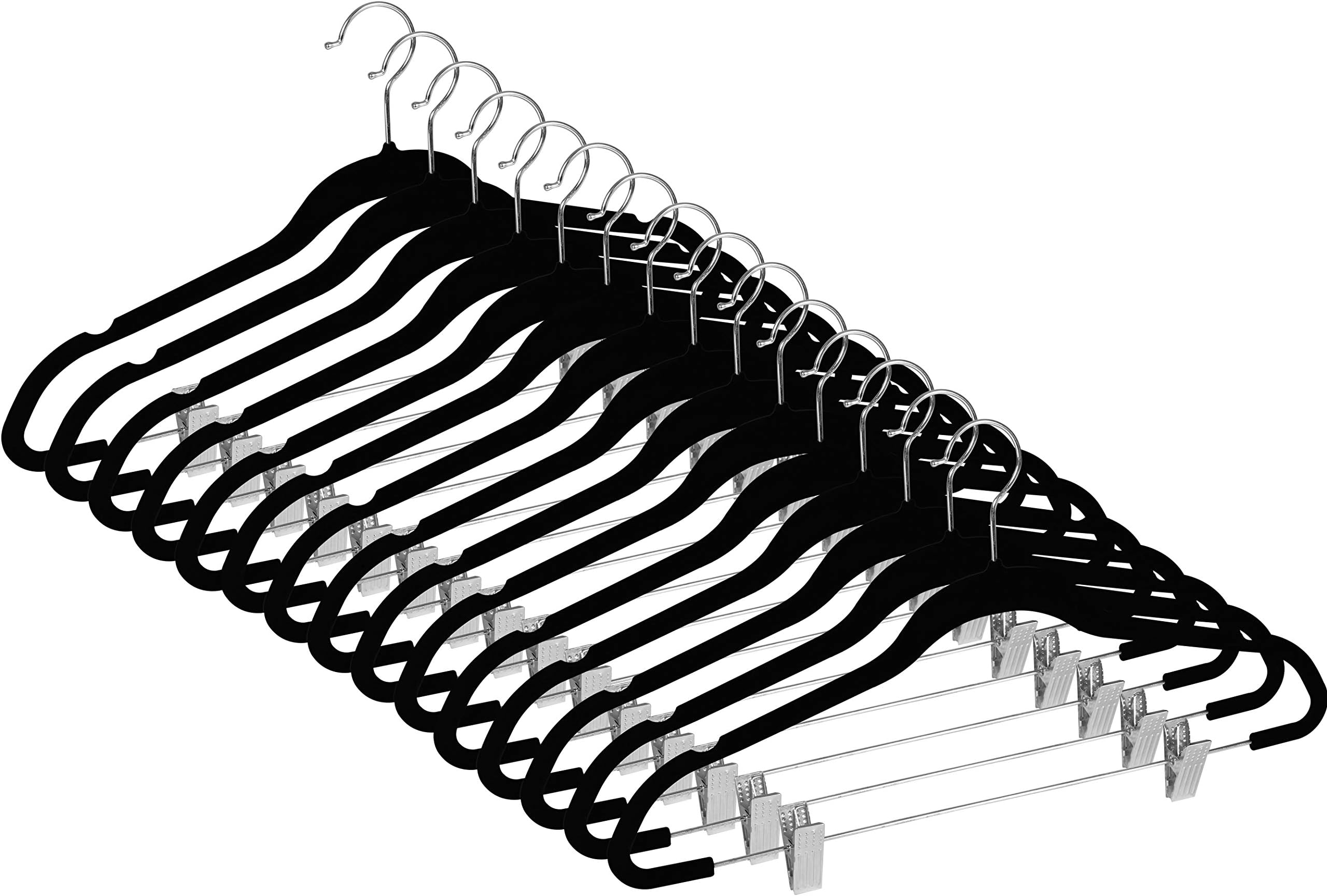 30 Pack Velvet Hangers with Clips POZEAN Velvet Pants