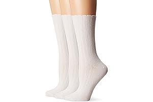 Women's Scallop Pointelle Crew Socks: Add a Frilly Touch to Your Footwear