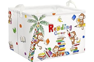 Clastyle Reading Corner School Classroom Book Basket with Handle
