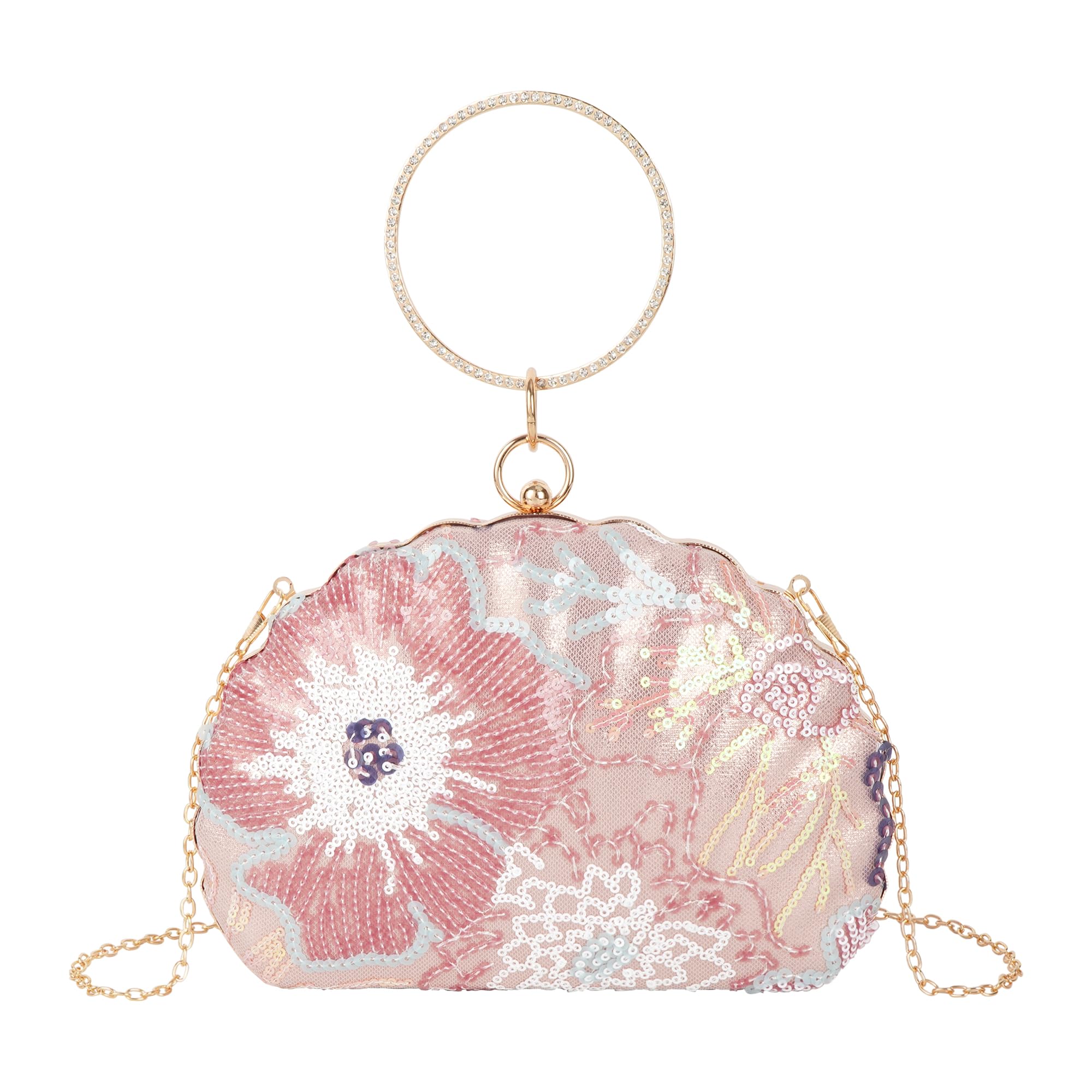 Women Seashell Evening Bag Purse Mermaid Chain Strap Clutch Handbag Shoulder Bag