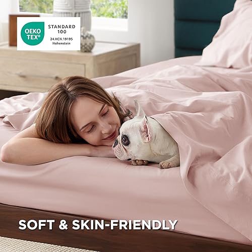 Miniatura 2 de Bedsure - Juego de sábanas de tamaño king de 100% algodón, percal suave, transpirables, con esquinas tipo bolsillos profundos de hasta 16 pulgadas,