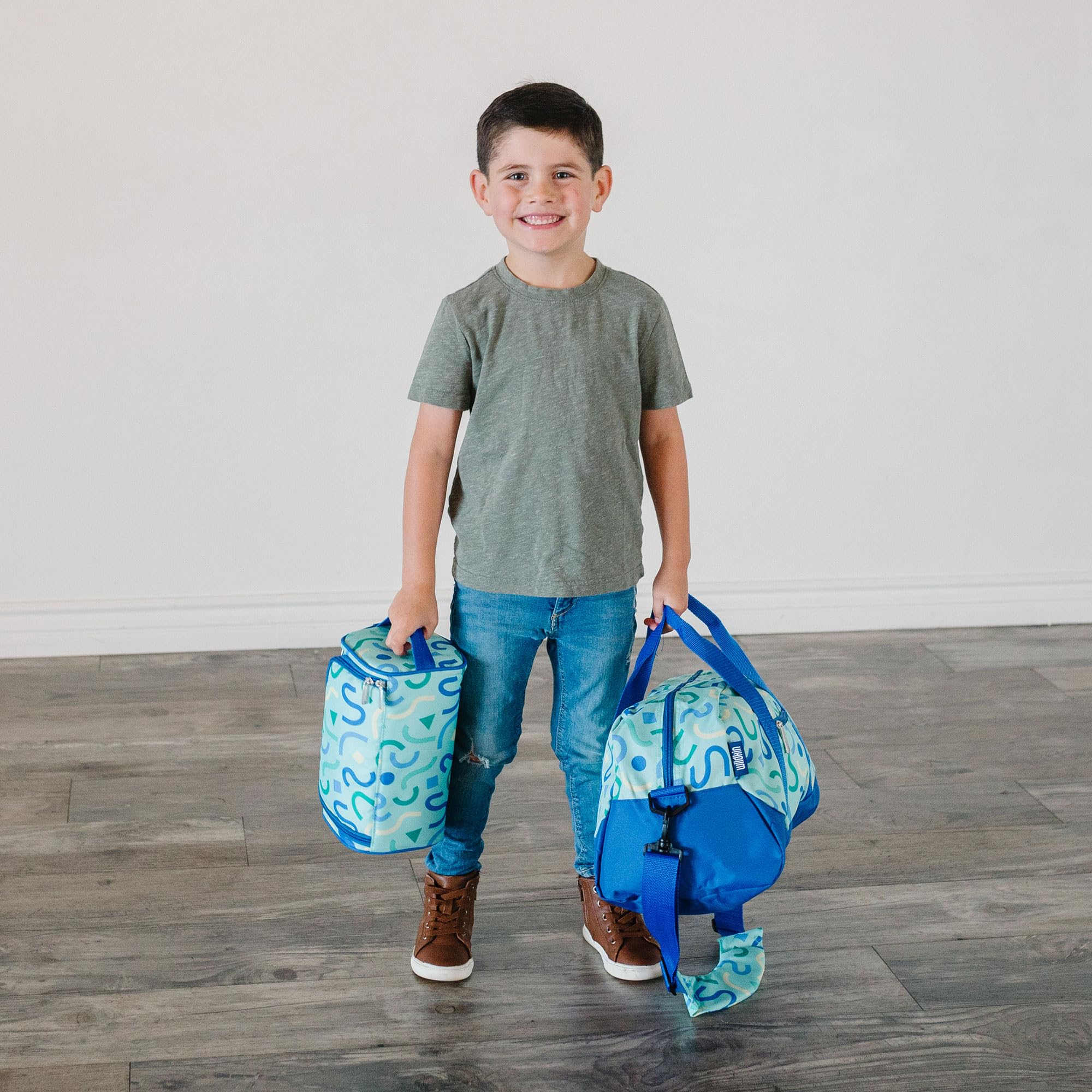 Wildkin Neceser para niños y niñas, ideal para la escuela, fin de semana o viajes nocturnos, Azul (Confetti Blue), Talla única, Neceser