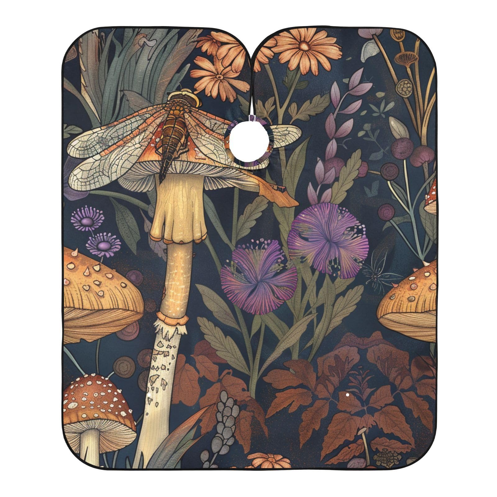 Capa De Peluquería Hongo Libélula Capa De Barbero Profesional Personalizada Transpirable Capas Para Peluqueria, Para Mujeres, El Cabello, Barberías, 140×168cm