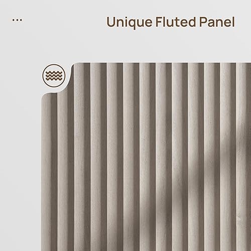 Miniatura 4 de SICOTAS Juego de 2 mesitas de noche con 2 cajones, mesita de noche grande acanalada, mesa auxiliar de cama moderna de 24.4 pulgadas de alto y ancho