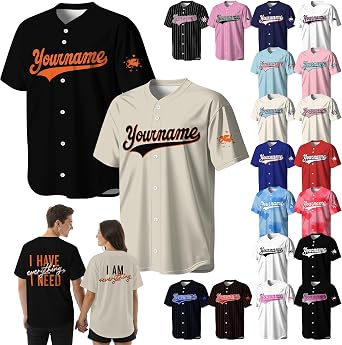 Custom Matching Couples Jerseys - Valentine Funny Matching Outfits Set of 2 Shirts, Personalized for Couple