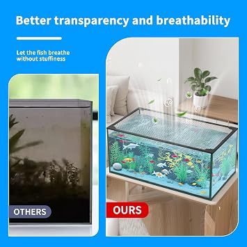 Fish Tank Lid Magnetic Aquarium Lid DIY Size Fish Tank Cover Anti-Jumping Net Soft and Strong Mesh Protect Fish Jumping Out Easy Installation Washable (Gray, 24''x43'' Fit for 40 Gallon)