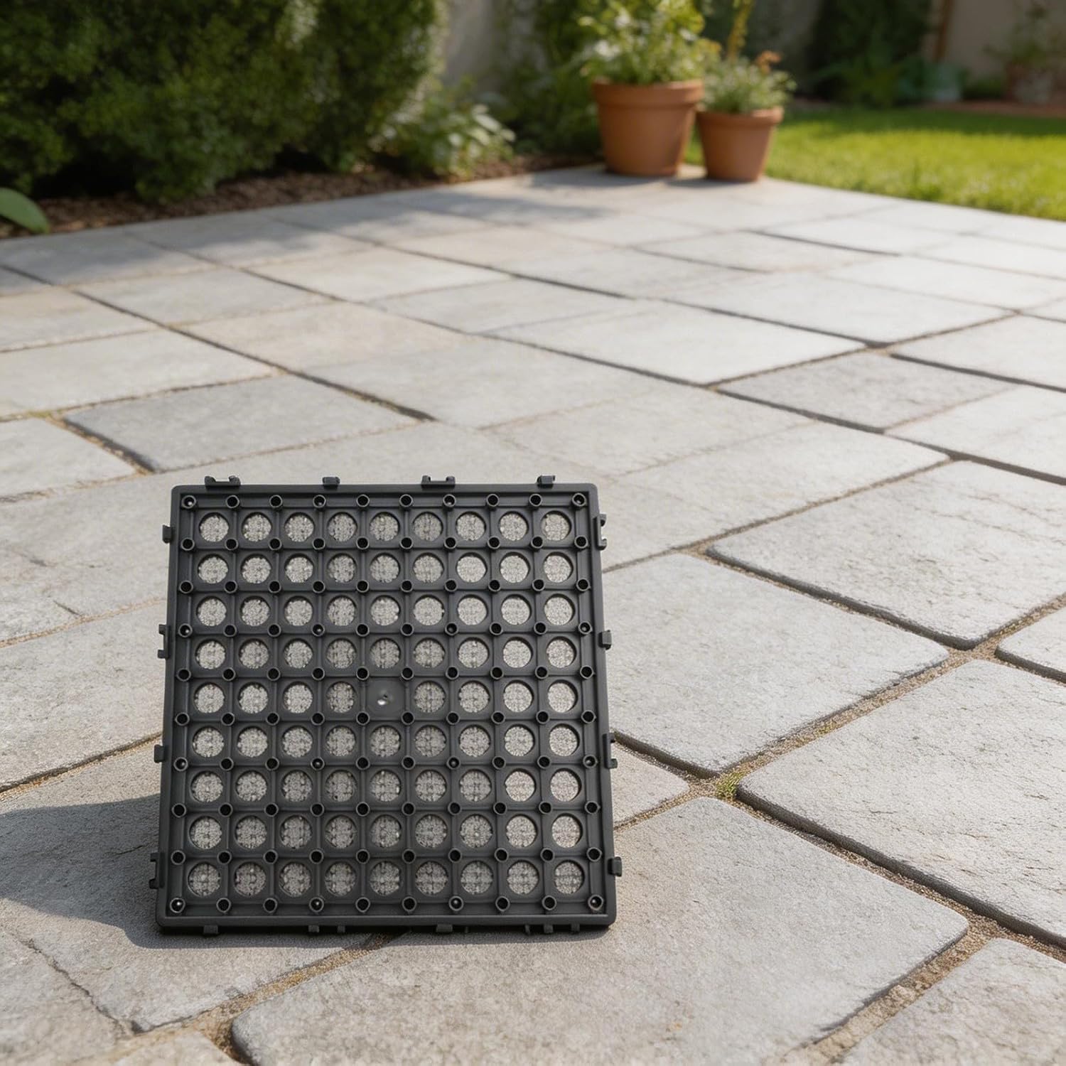5pcs Interlocking Artificial Grass Tiles With Self-Draining Design For Garden Patio Deck Outdoor Use