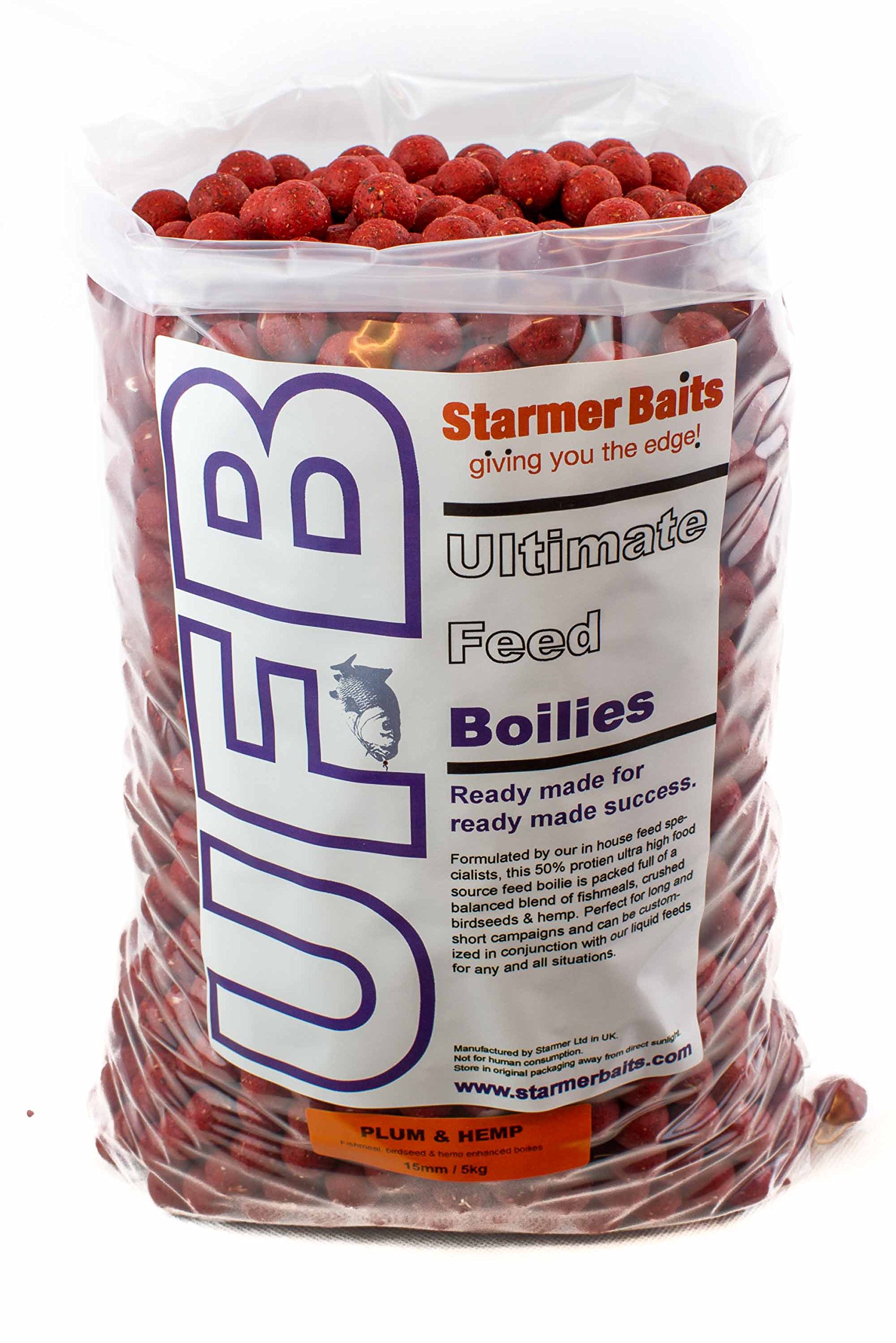 starmerbaits Ultimate feed boilies / 15mm / 5kg / Plum & hemp โ image 1