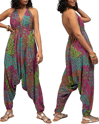 likemary Halter Top Harem Jumpsuits for Women - Comfy One Piece Romper with Pockets - Sexy Boho Vacation Outfit for Summer