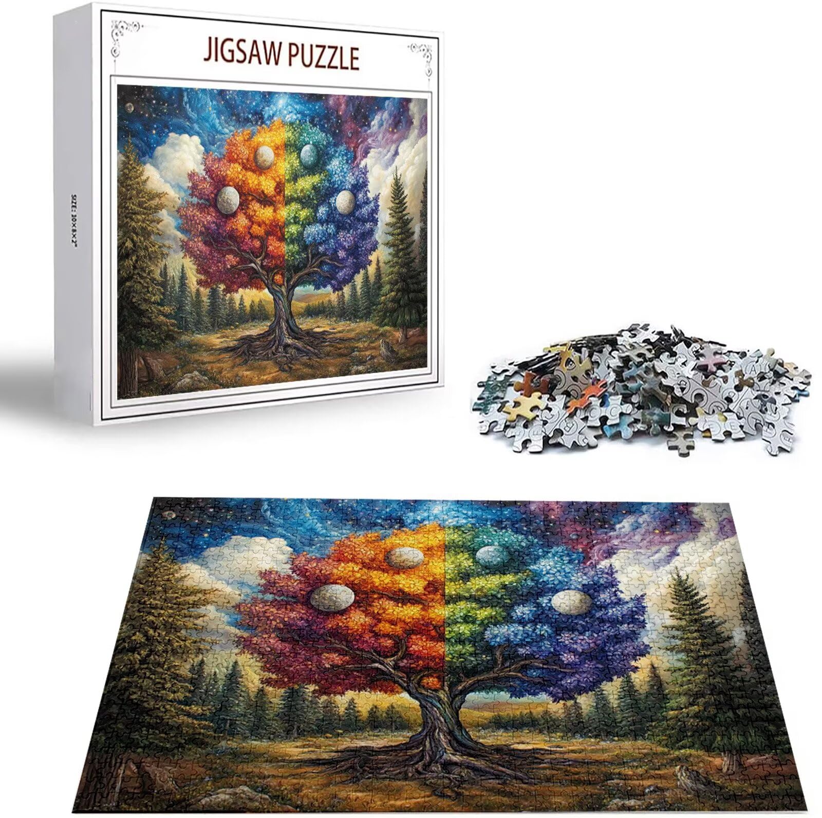 Puzzle 2000 Pezzi, 3 4 5 Anni Puzzle Luna 6 7 8 Anni Giochi Educativi Sostenibili Con Motivi Per Adulti Da Gioco in Legno Di Alta Qualità Jigsaw Albero per Gioco Familiare, 2026 Regalo Natale H-6917