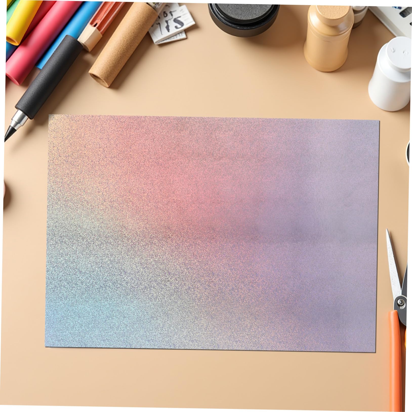 NUOBESTY 50pezzi Cartoncino Olografico Lucido Carta Glitterata Iridescente Cartoncino Specchio Spessore per Scrapbooking Fotografico Bricolage Inserti Imballaggio Spedizione Carta Origami