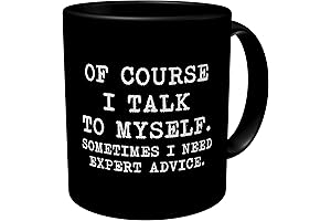 Aviento 11 Ounces Black Funny Coffee Mug - Of Course I Talk...