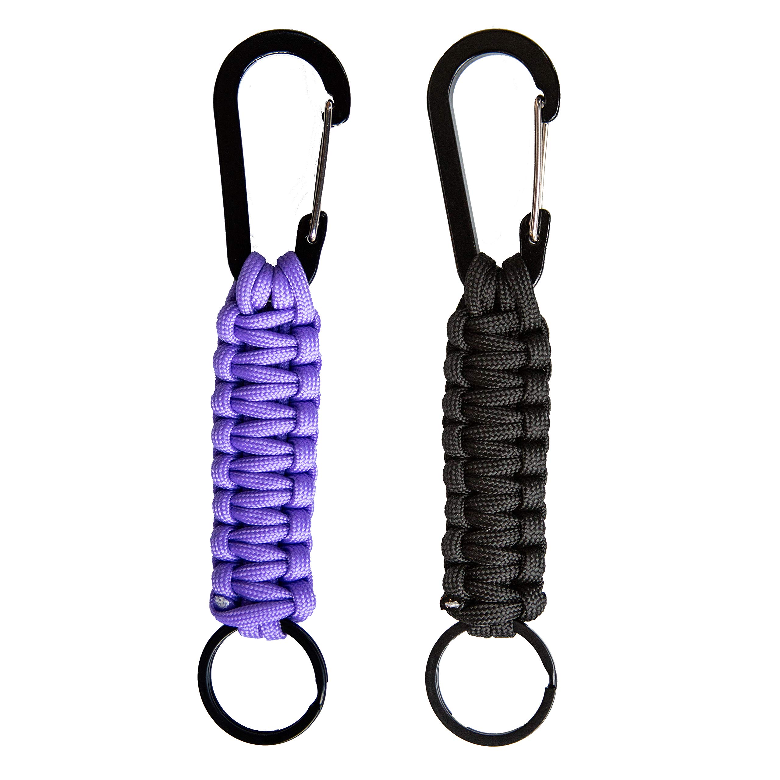 C and C Adventures Paracord Lanyard Keychain with Carabiner Hook and Key ring
