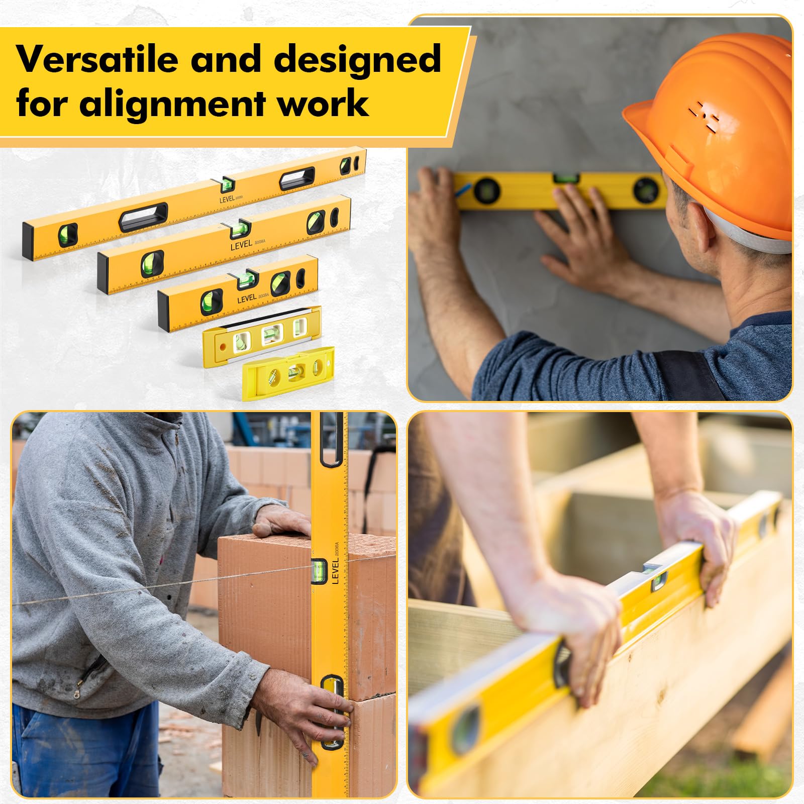 Kingdder Spirit Level Set - 5 Piece Magnetic Levels -7