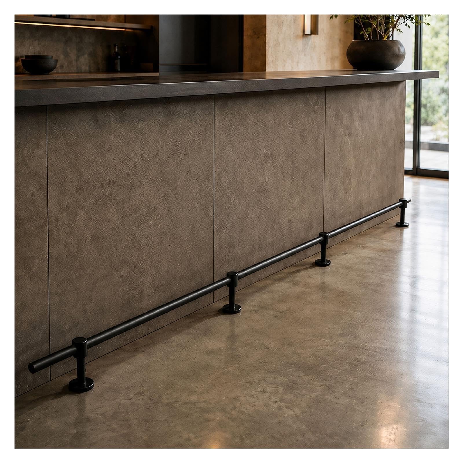 Reposapiés Isla Cocina, Capacidad 150kg, Acero Inoxidable