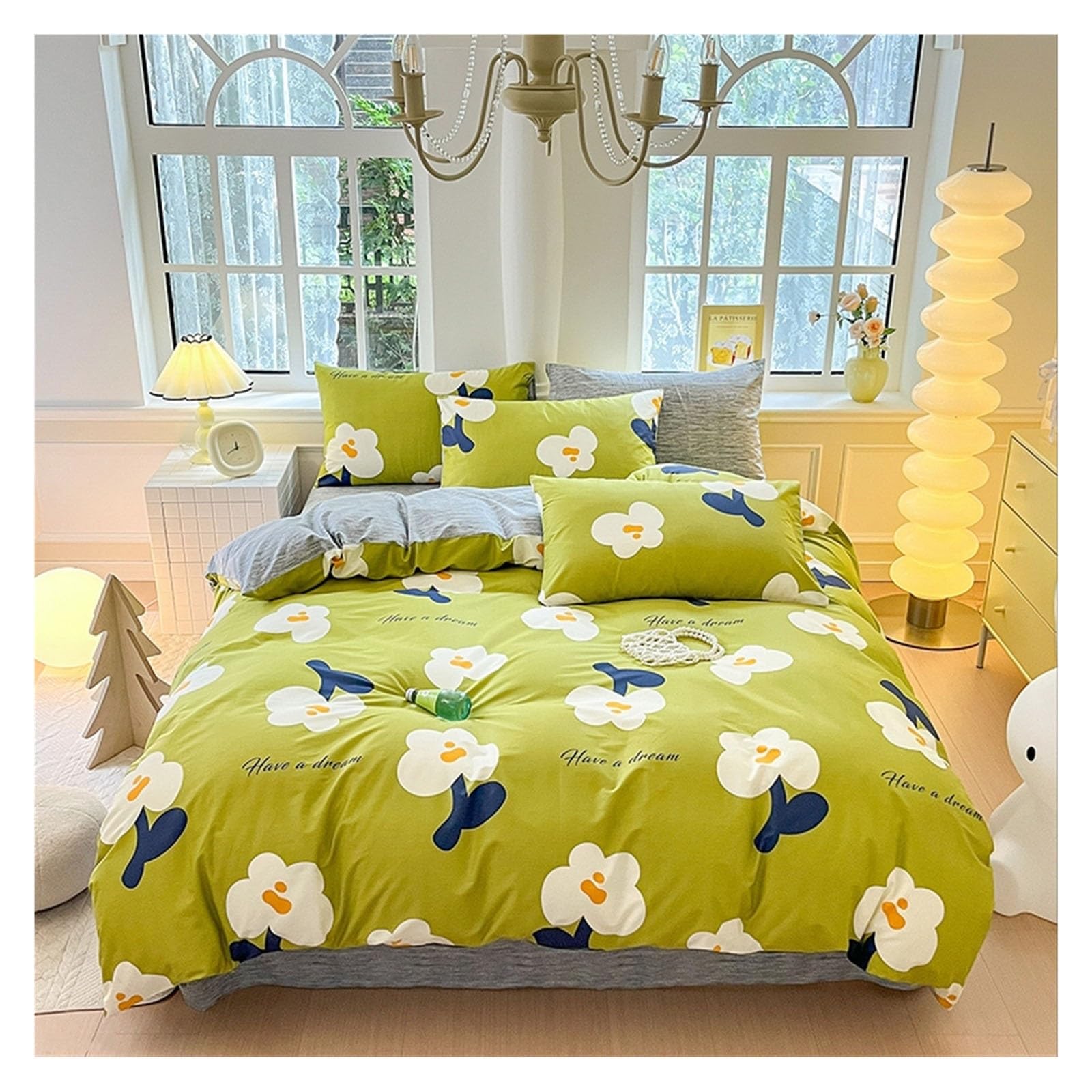 Ensemble de housse de couette 4 pièces lit 1.5m 1.8m parure de lit coton
