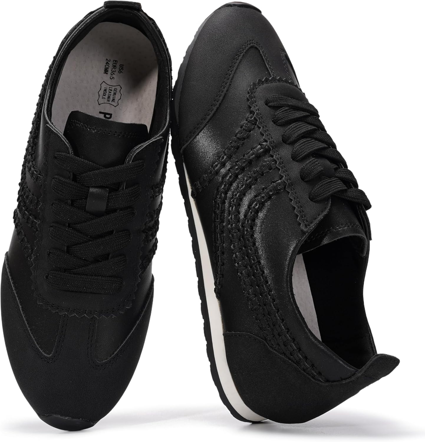 Project Cloud Leather Barefoot Shoes Women – Memory Foam Lace-Up Womens Sneakers – Lightweight & Non Slip Womens Shoes Casual – All-Day Women's Fashion Sneakers for 2026 (Monica)