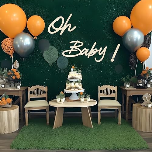 Miniatura 5 de Letrero de madera rústica con texto en inglés "Oh Baby" para telón de fondo, diseño bohemio de madera grande con letras recortadas para guardería,