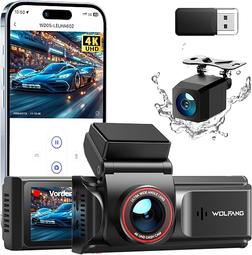 4K Dashcam Voiture Avant Arrière WOLFANG