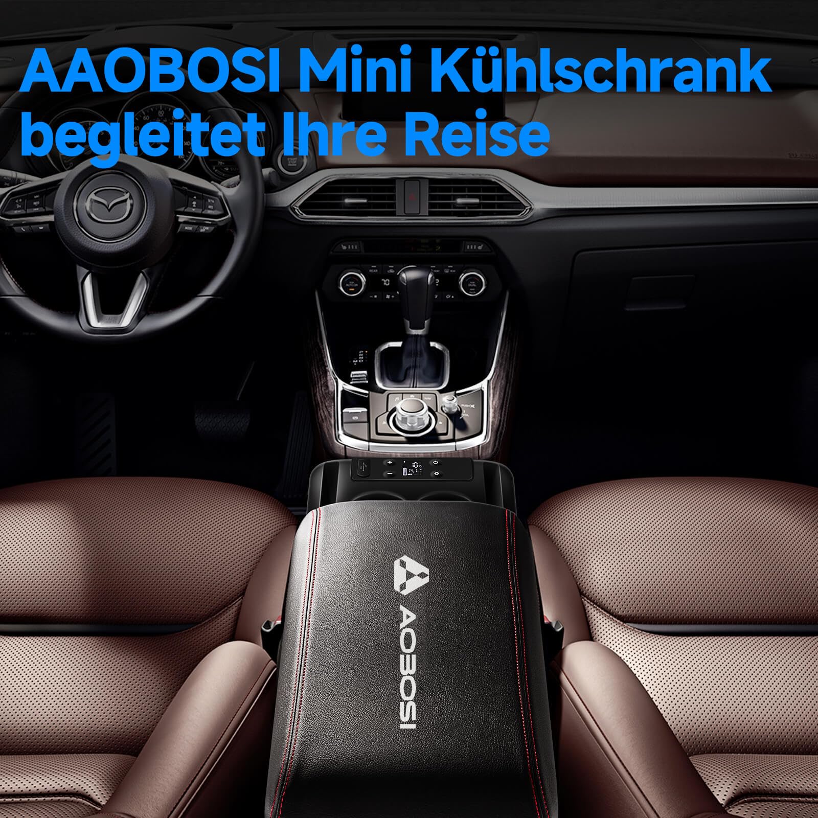 AAOBOSI Kompressor Kühlbox 15L bis 20°C, 12/24V 230V mit App Steuerun, Kühlbox Kompressor Für Auto Camping
