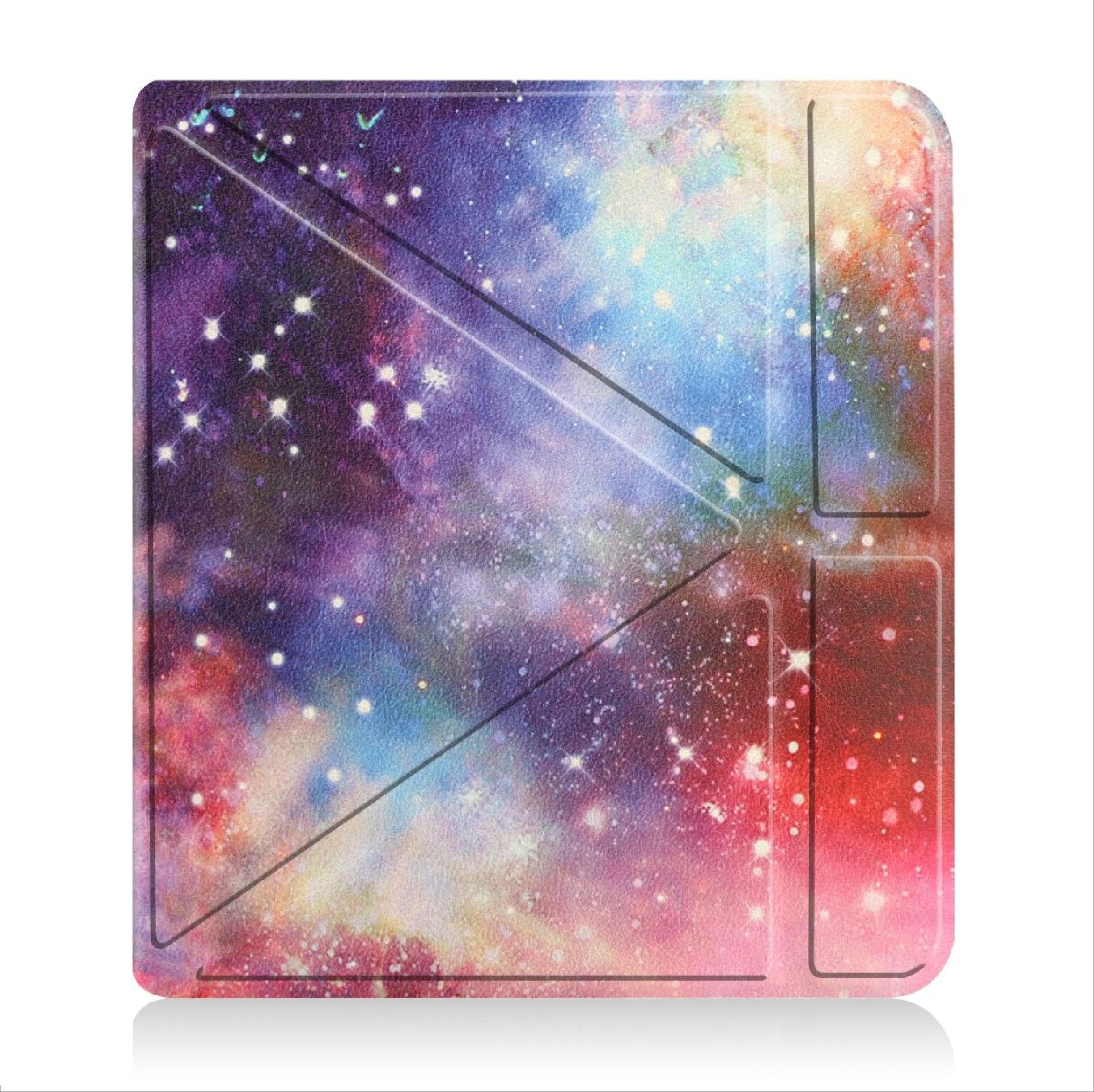 Étui Rabat Cuir PU Pour Kobo Libra Colour / Tolino Vision Color - Coque Silicone Souple, Support Intégré, Rouge Foncé