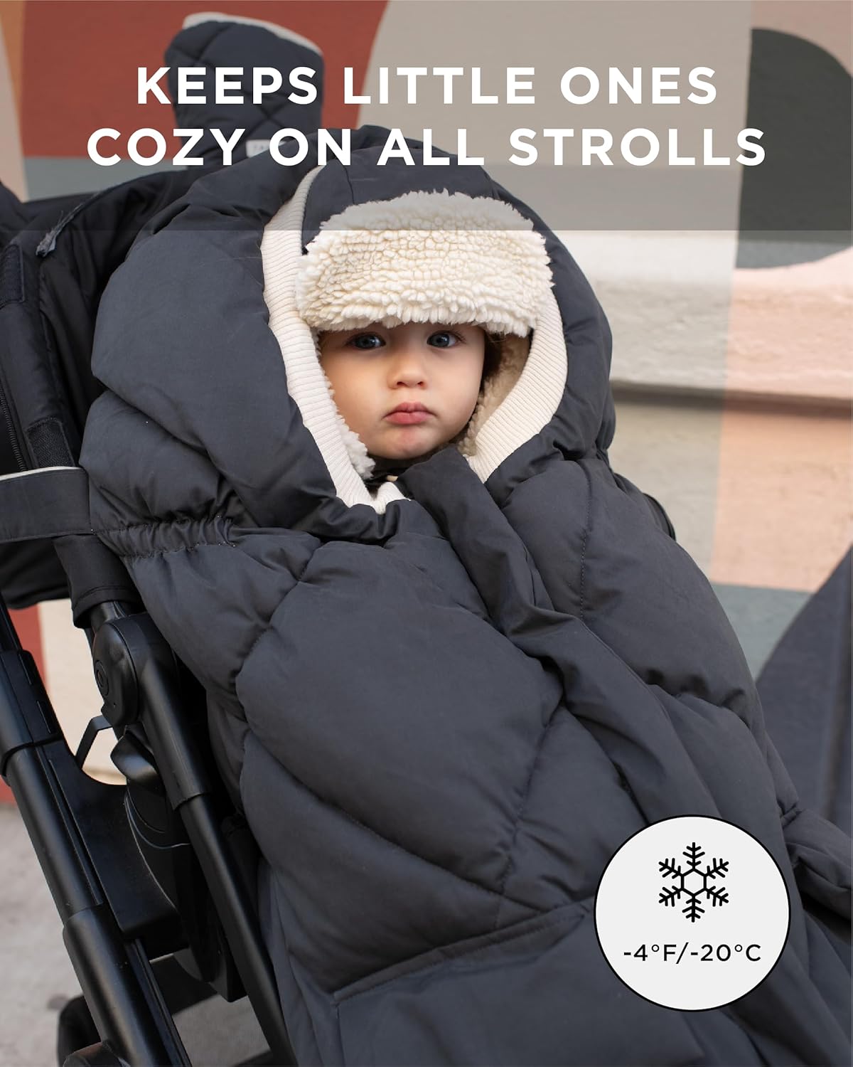 7AM Enfant Stroller Blanket 212 - Adjustable Baby Car Seat Zipped Blanket for Babies Winter, Unisex Multi Purpose Fleece Lined Warm Hooded Toddler Footmuff Water Repellent | (6M - 4T)