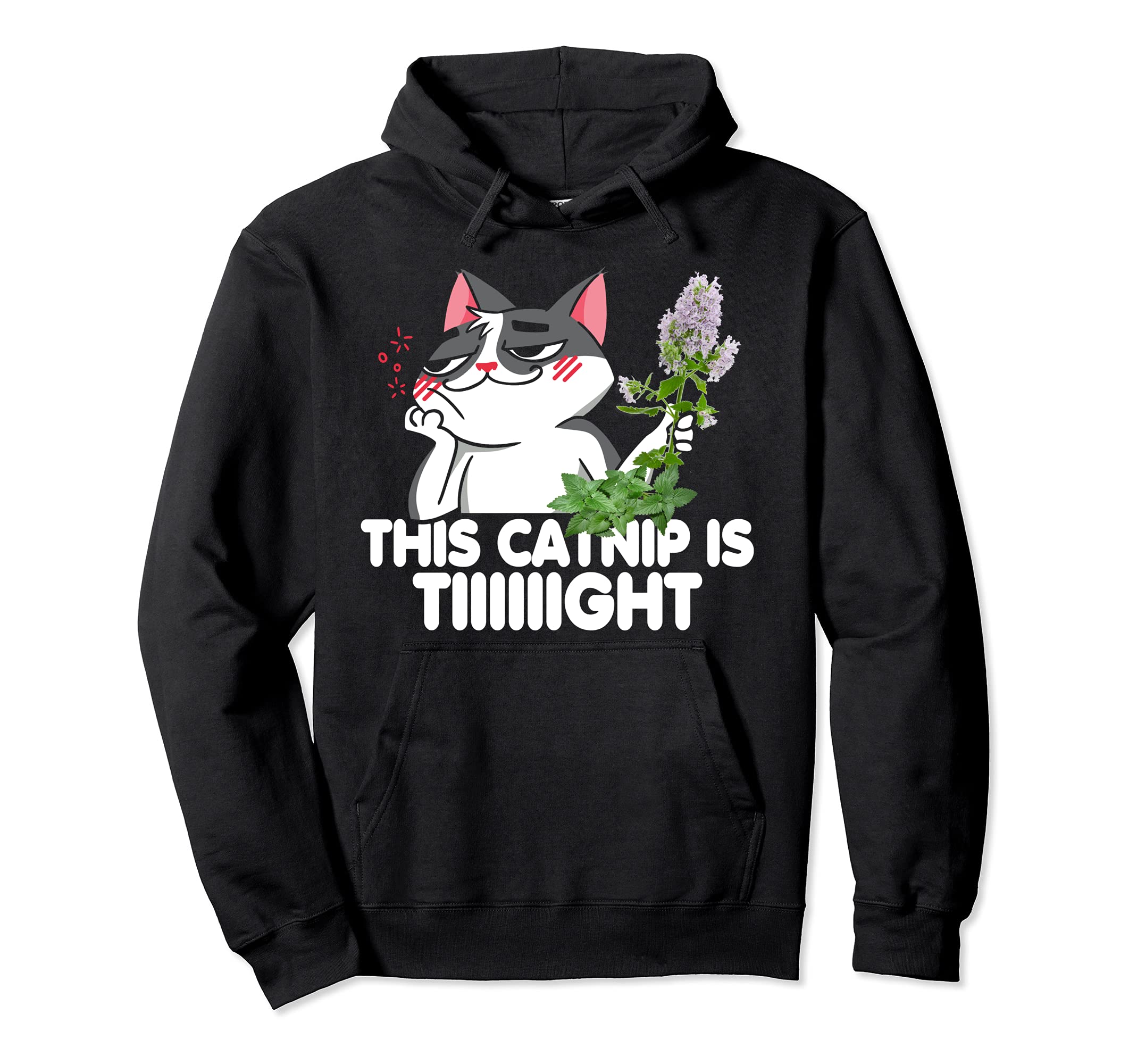 Catnip Funny Saying Stupid Cat Pet Lover Tee Pullover Hoodie, Black