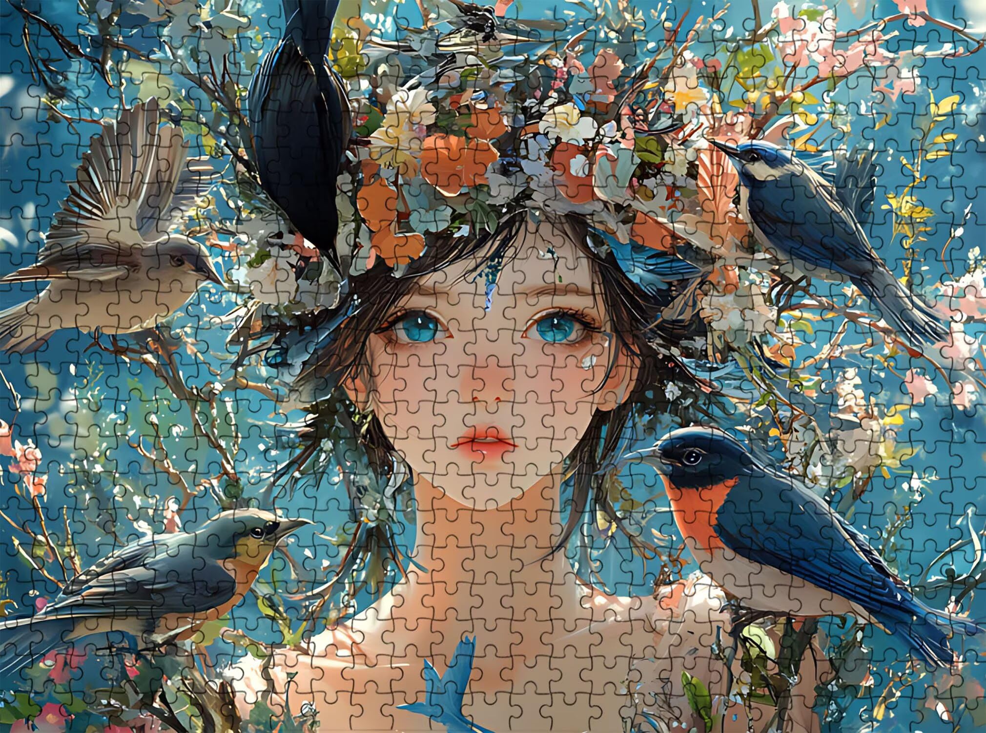 uccello donna Puzzle 2000 Pezzi per Adulti, Puzzle in Legno - Collezione Classica con Poster Incluso - Sfida di Concentrazione e Passatempo Antistress, Gioco Educativo per Famiglia, 99 x 70 cm f0-805