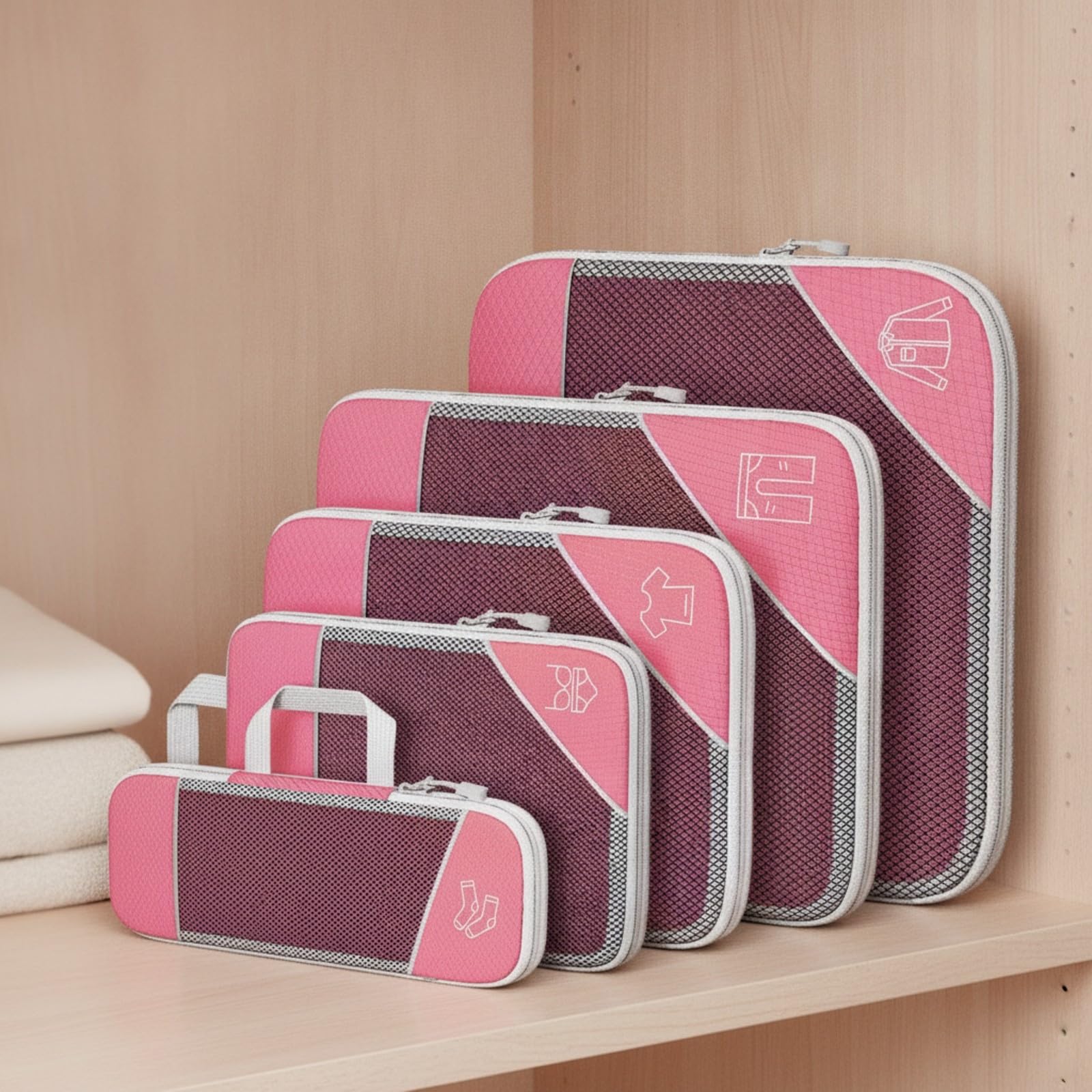 Organizador Malla Expandible con Cierre Cremallera para Mantener la Ropa Contenida y Visible l Equipaje Acuado para Viajes Trabajo y Escapadas,