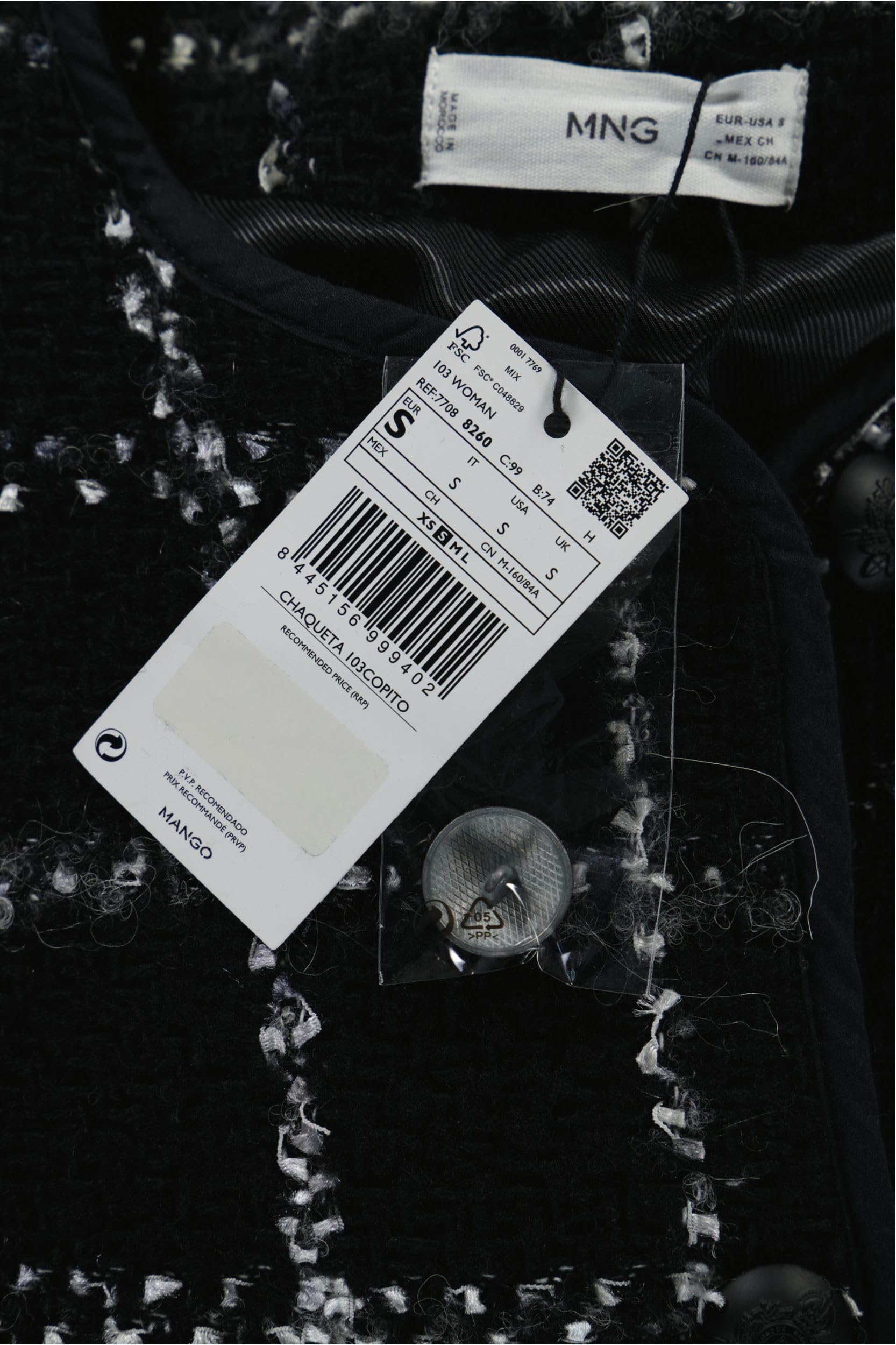 Mango Damen Jacke schwarz