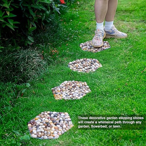 Miniatura 2 de Qualdout River Rocks - Adoquines para exteriores, para jardín, pasarela, gravilla pulida para patio, césped, patio, camino, paisajismo, juego de 6