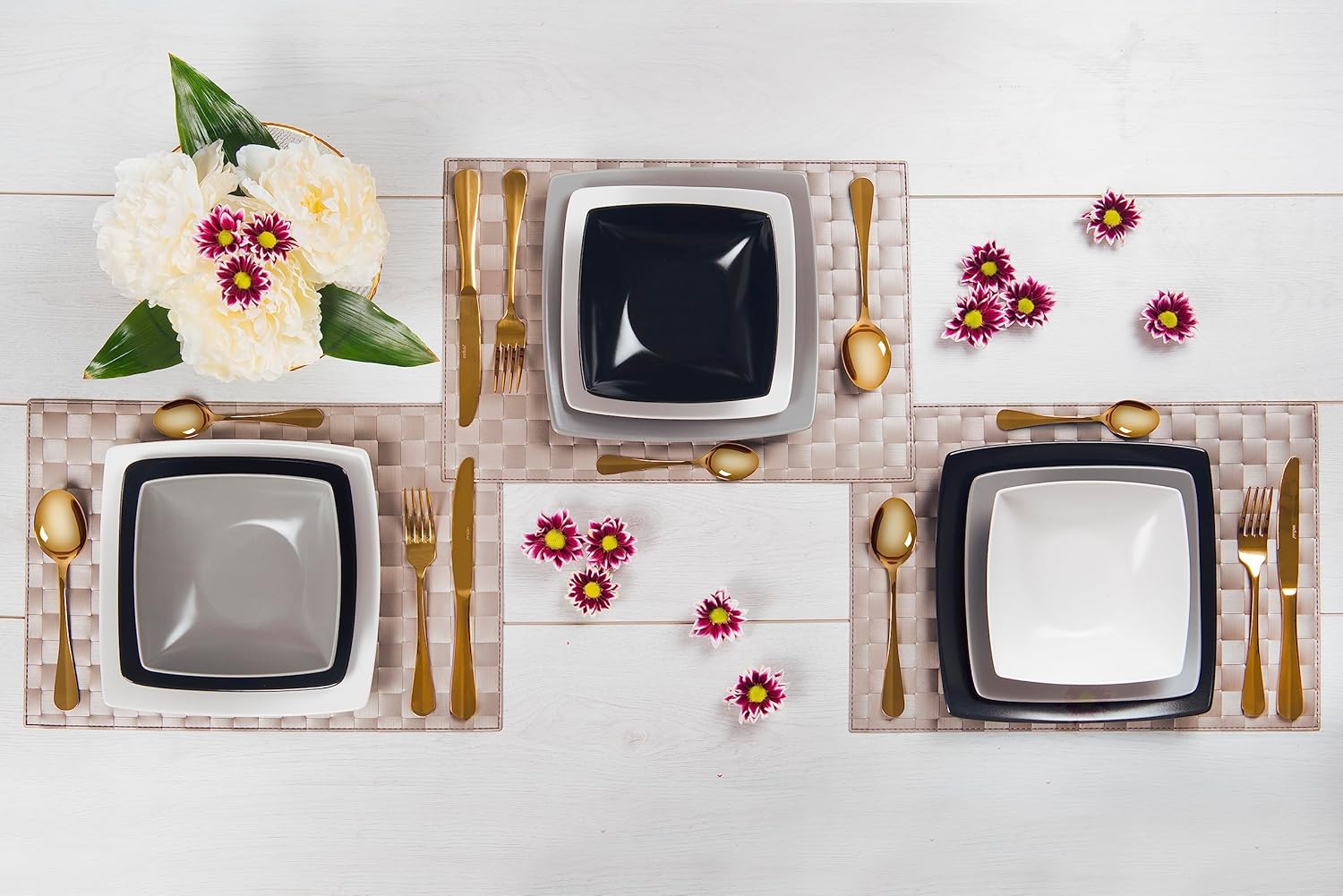 Excelsa Eclipse 18-Piece Dinner Set, Ceramic, Grey