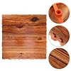 Outdoor Wooden Interlocking Deck Tiles Waterproof Carbonized Wood, 2.4cm Thickness, Reinforced Base and Wood Oil Coating, Balcony and Patio Flooring for Garden and Terrace Use