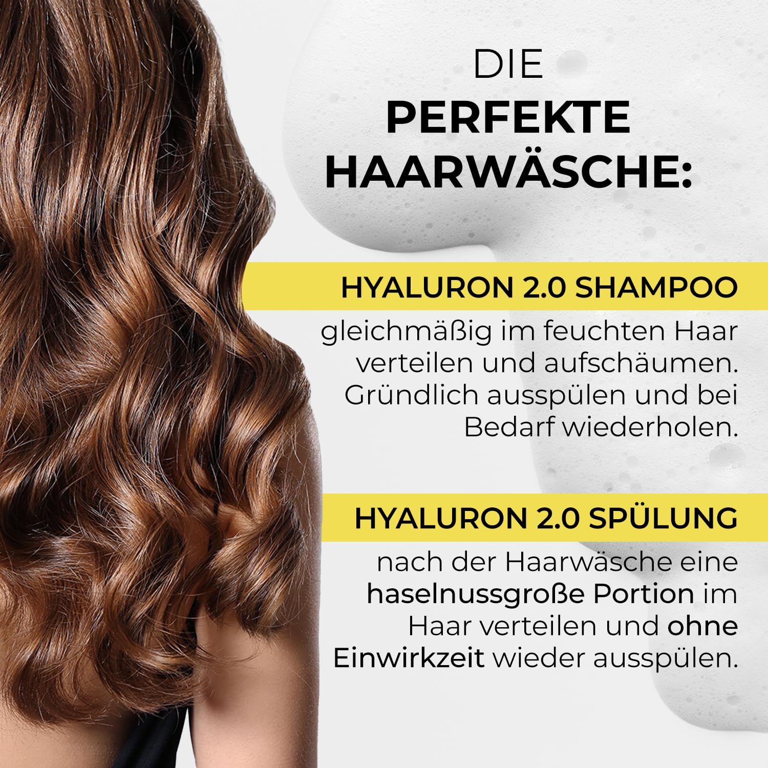 ALCINA Hyaluron 2.0 Haarpflege Set - Shampoo (250ml) & Spülung (200ml) für trockene Haare - Glanz & Geschmeidigkeit - verhindert Hitzeschäden bis zu 230°C - mit Hyaluronsäure & Kaktusfeigenextrakt