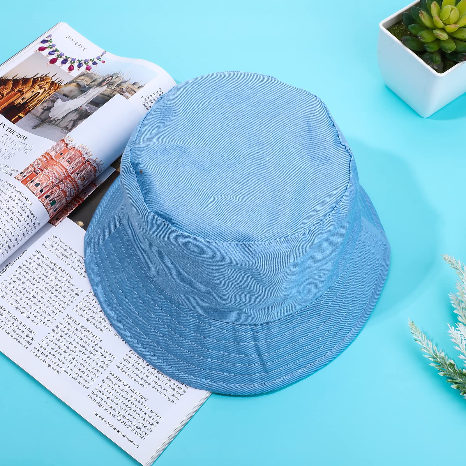 Sibba Kapelusz typu bucket letni rybak osłona przeciwsłoneczna czapki unisex pakowalne czapki dla kobiet mężczyzn wakacje wędrówki kemping zakupy 56-58 cm jednokolorowe kolory