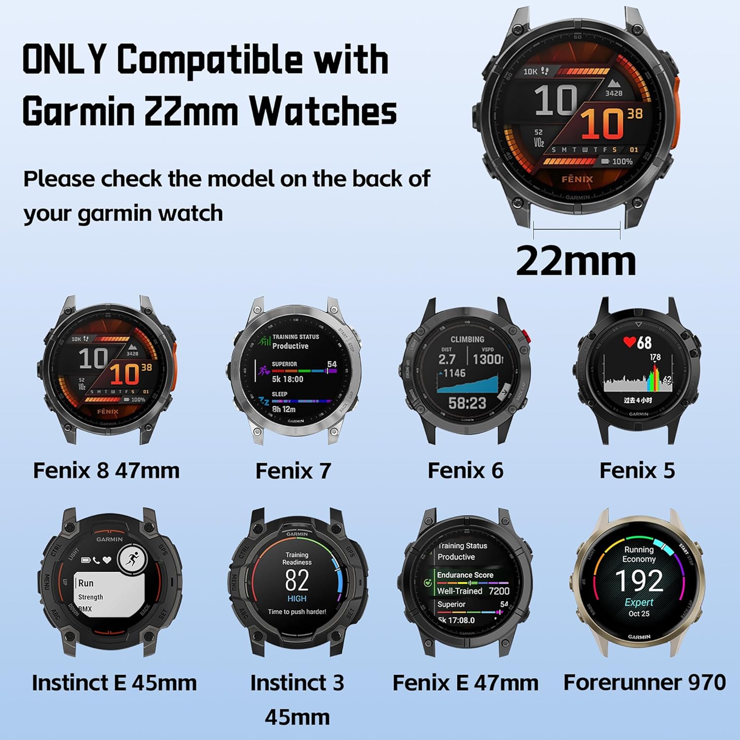 Laband QuickFit 22mm Stretchy Braided Compatible with Garmin Fenix 8 47mm Watch Band/6 Pro/6/7/7 Pro/5/5 Plus,Stretchy Nylon Elastic Fabric Strap for Instinct 3 45mm/Instinct 2/Forerunner 965/955/945 - Image 5