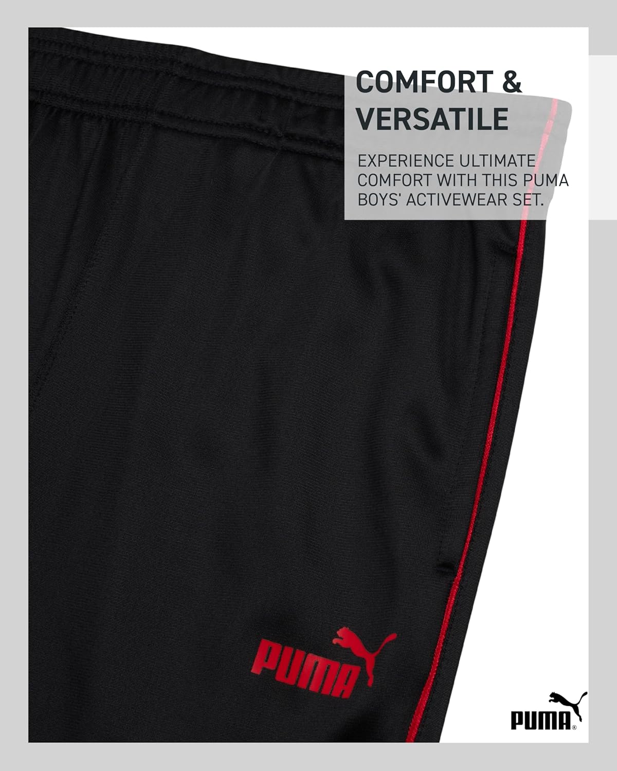 PUMA Boys Pants Set - 3 Piece Athletic T-Shirt, Zip Up Jacket, Jogger Pants - Boys Activewear Tricot Jogset (8-16) - Image 5
