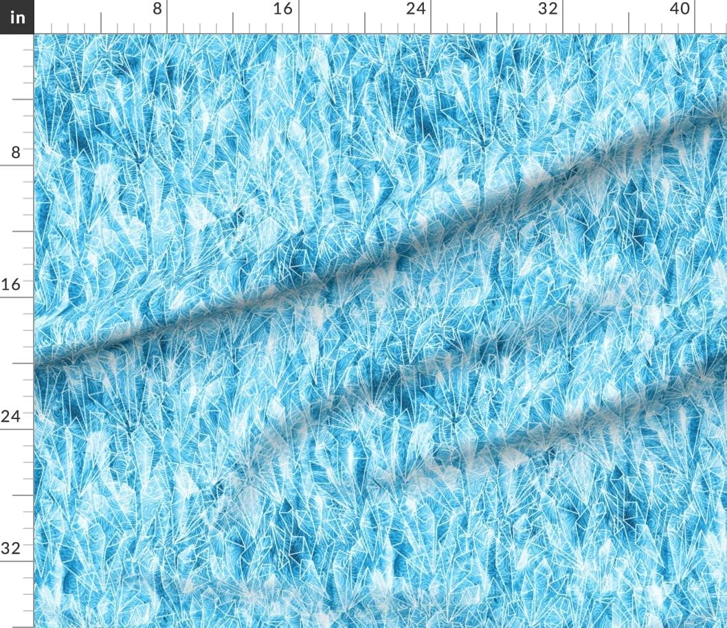 Spoonflower Fabric - Ice Crystals in Winter Printed on Petal Signature Cotton Fabric by The Yard - Sewing Quilting Apparel Crafts Decor