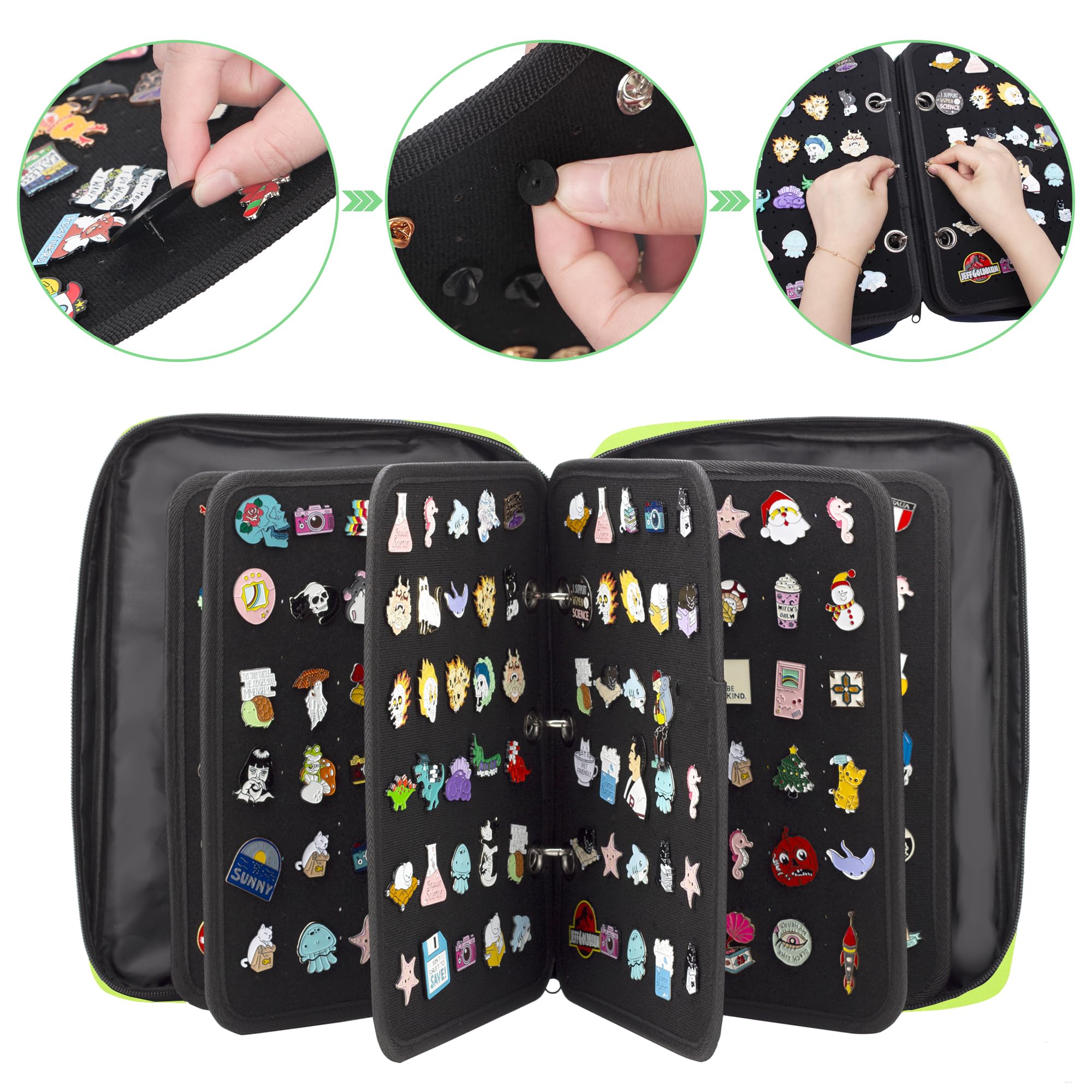 Snapklik.com : Enamel Pin Display Pages Pin Carrying Case, Pins ...